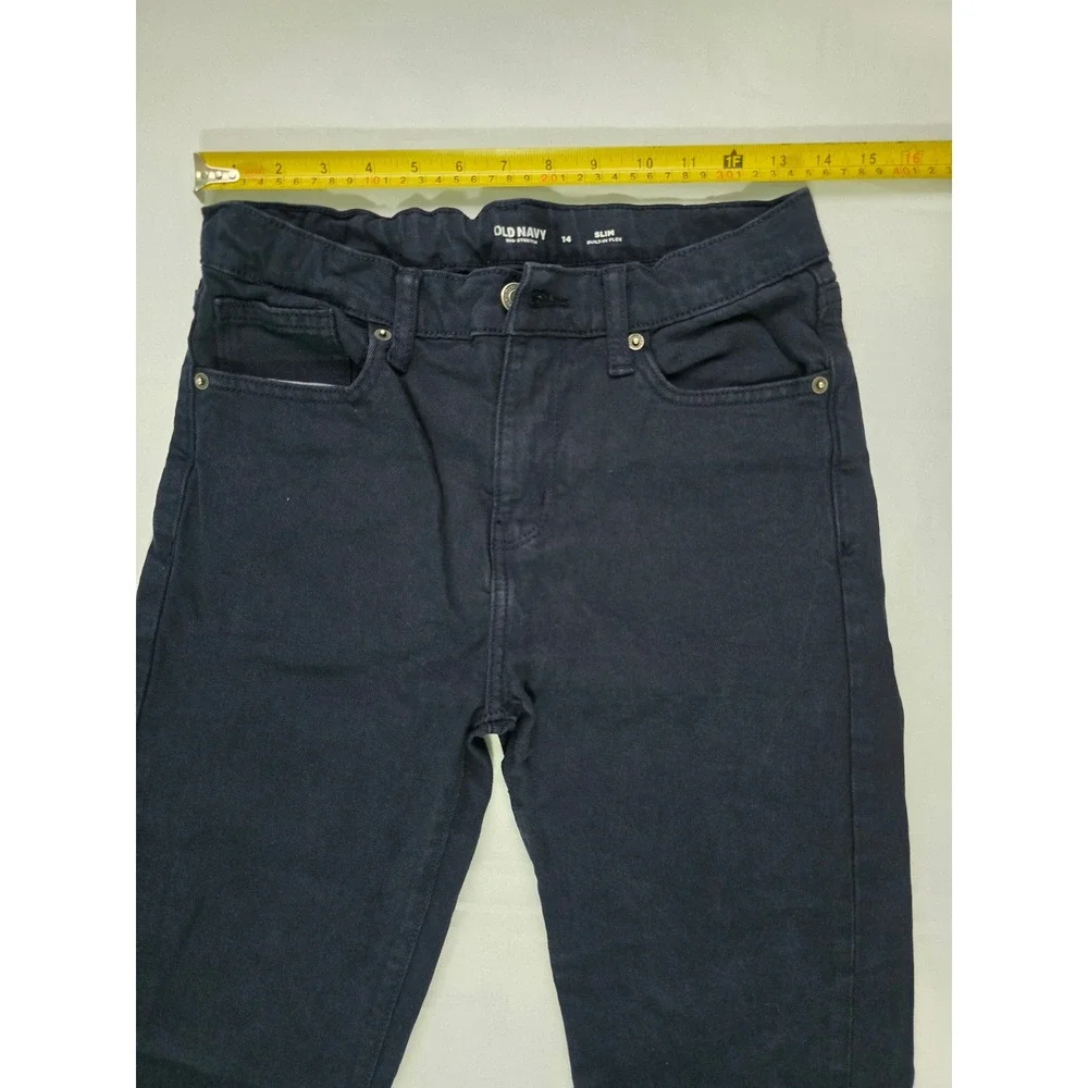 Old Navy Boys Slim Jeans Size 14 Dark Navy Blue 360 Stretch Built-In Flex Pants